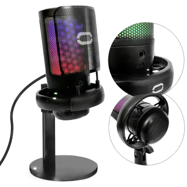 Microfone Gamer Rgb Usb Para Pc Mt1060r (PRETO) - Imagem 2