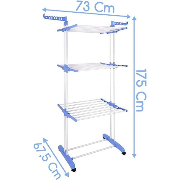 Varal Torre 3 Andares Inox Retrátil Compacto - Imagem 3