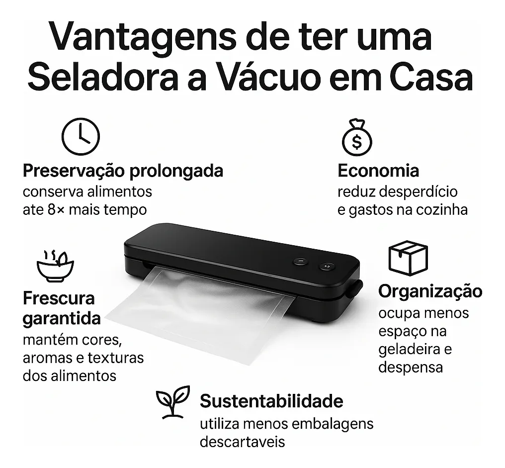 Máquina Seladora Portátil Vácuo De Alimentos 220V - Imagem 2
